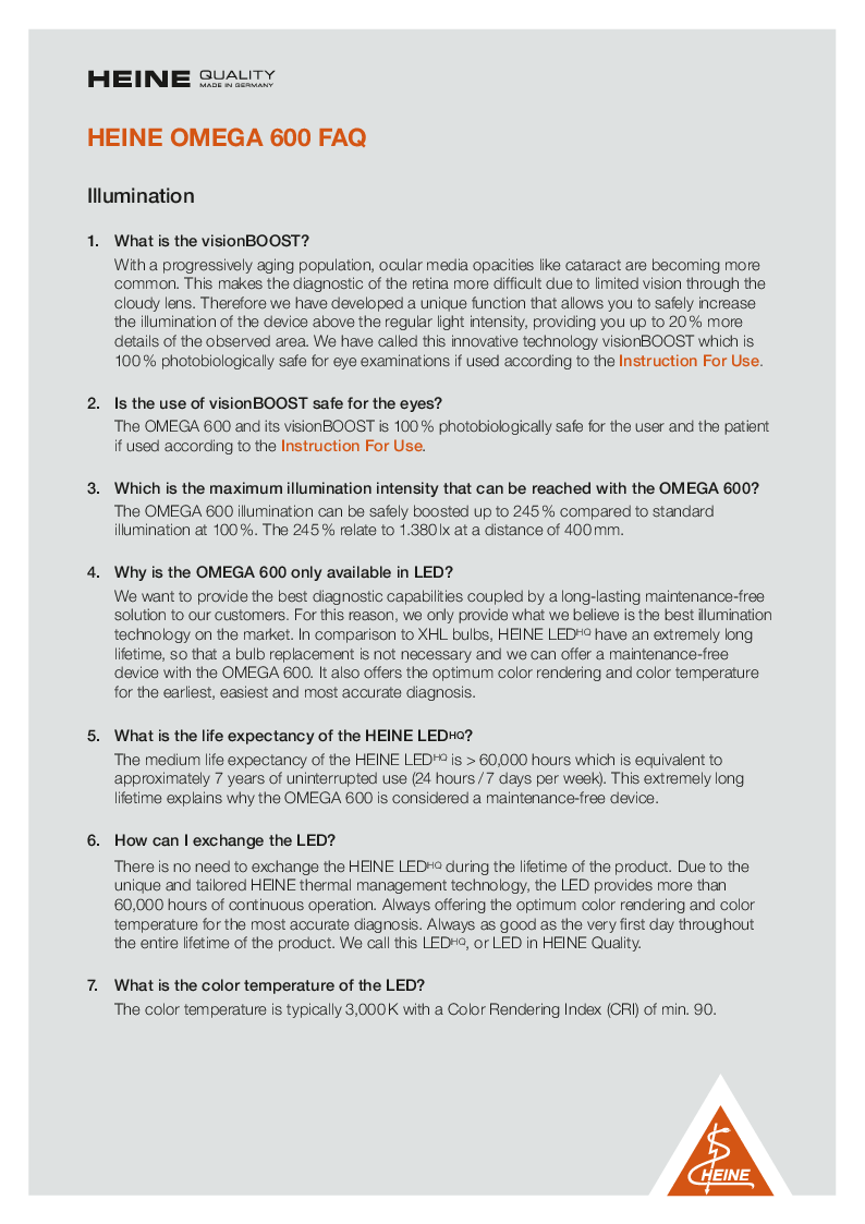 

HEINE OMEGA 600 FAQ (Engelsk)

