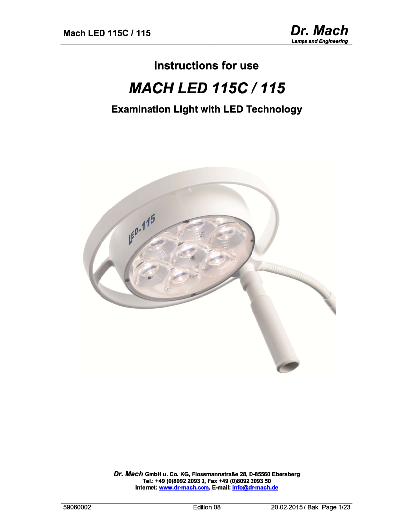 

Dr. Mach LED 115 Manual (Engelsk)

