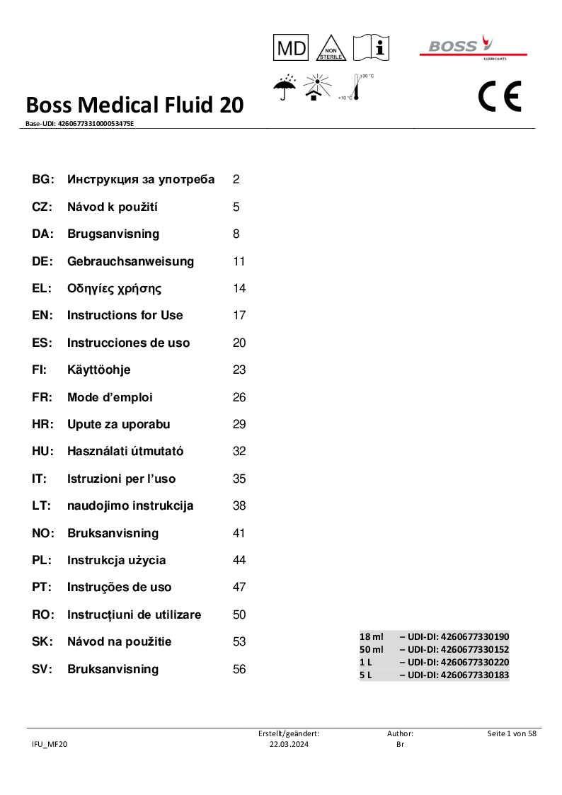 

Manual Oliepen 18 ml BOSS Medical Fluid 20


