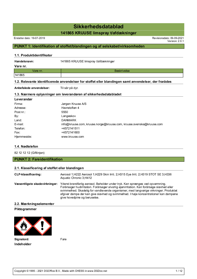 

EickSkin Sikkerhedsdatablad (Dansk)

