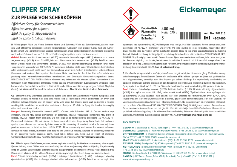 

902513 Manual Klippespray, 400ml

